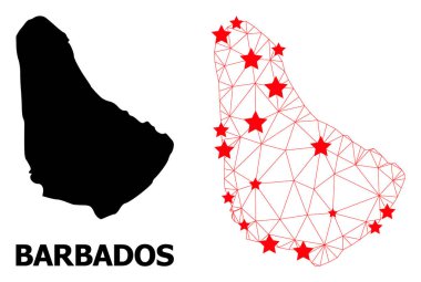 Kızıl Yıldızlı Barbados Çokgen Haritası