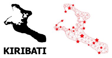 Kızıl Yıldızlı Kiribati Adasının Çokgen Haritasını Çerçevele