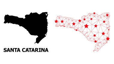 Kırmızı Yıldızlı Santa Catarina Eyaletinin Çoklu Çerçeve Haritası