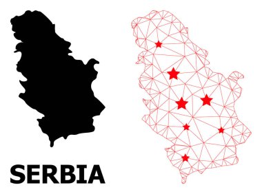 Sırbistan 'ın Kızıl Yıldızlı Çokgen Haritası