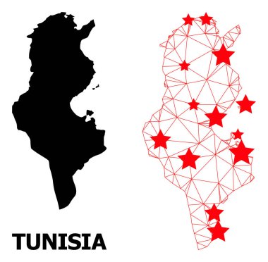 Kızıl Yıldızlı Tunus Kartonpiyer Haritası