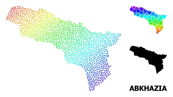 Mapa poligonal 2D de Abjasia con estrellas rojas — Vector de stock