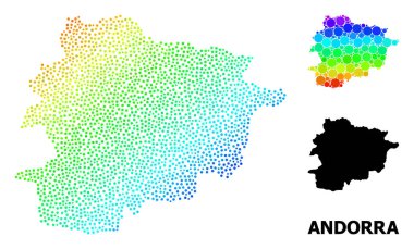 Andorra 'nın Kırmızı Yıldızlı Çokgen Haritası