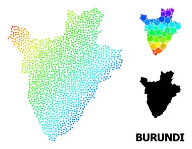 Kırmızı Yıldızlı Burundi Çokgen Haritası