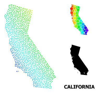 Kızıl Yıldızlı Karkas Çokgen Kaliforniya Haritası
