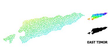 Vektör Spektrumu Gradyan Doğu Timor Noktalı Haritası