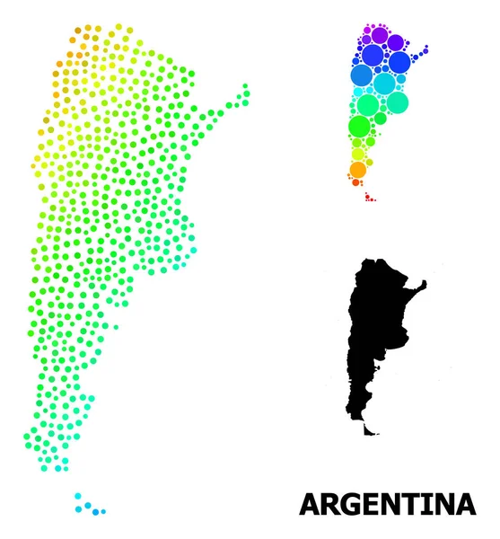 Carte polygonale 2D de l'Argentine avec étoiles rouges — Image vectorielle