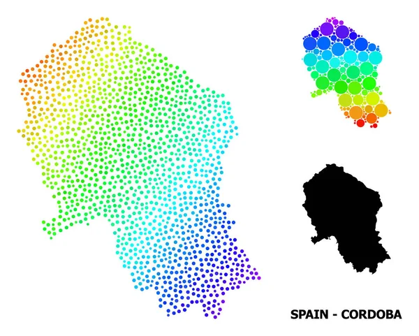 Vector Spectral Dot Mapa de la Provincia de Córdoba — Vector de stock