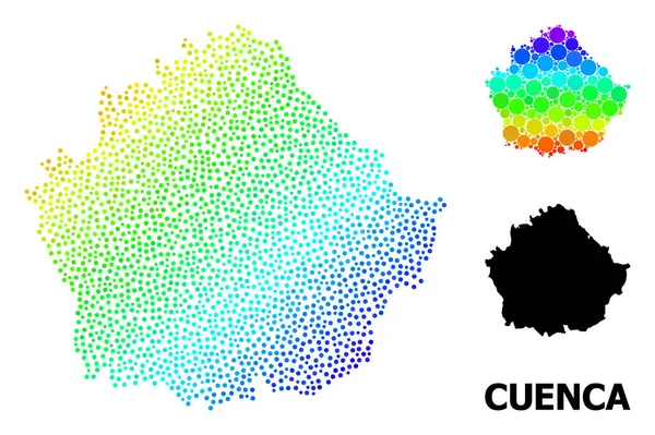 Mapa espectral de puntos vectoriales de la provincia de Cuenca — Vector de stock