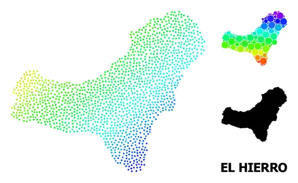 ベクトルスペクトルグラデーションピクセル｜エルヒエロ島の地図 — ストックベクタ