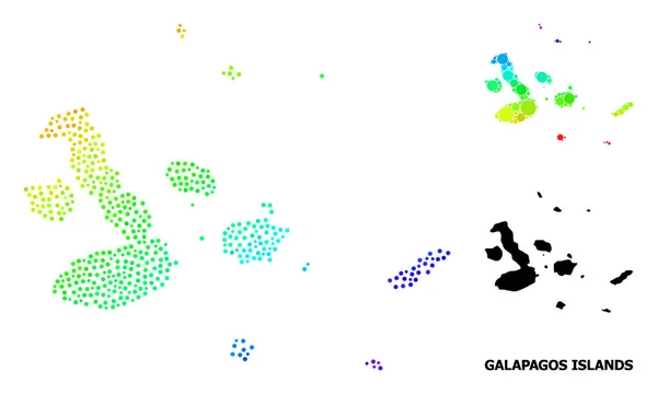 Векторная спектральная карта Галапагосских островов — стоковый вектор