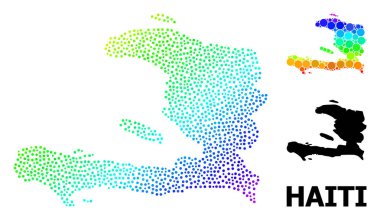 Vektör Gökkuşağı Renkli Haiti Piksel Haritası