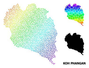 Koh Phangan 'ın Gökkuşağı Renkli Piksel Haritası
