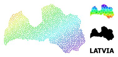 Letonya 'nın Vektör Spektrum Gradyan Pikselli Haritası