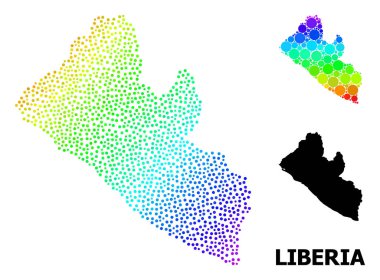 Vektör Spektrumu Pikselleştirilmiş Liberya Haritası