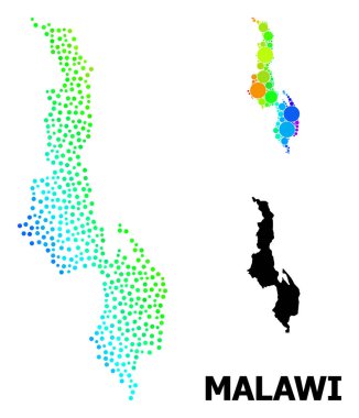 Vektör Spektrumu Gradyan Puanlı Malawi Haritası