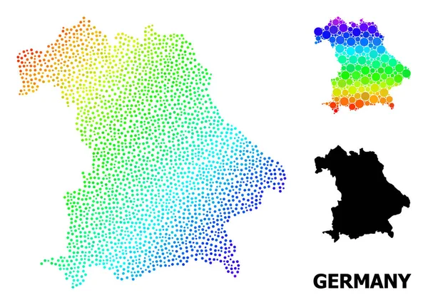 Vector Rainbow Colored Dot Mapa de Alemania — Archivo Imágenes Vectoriales