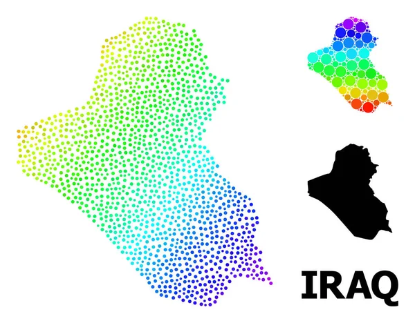 Mappa punteggiata del gradiente dello spettro vettoriale dell'Iraq — Vettoriale Stock