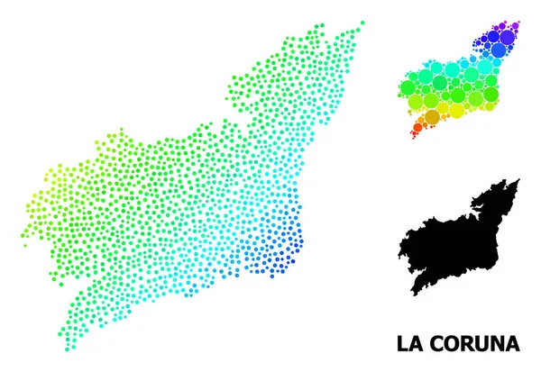 Vector Spectral Pixelated Mapa de la Provincia de La Coruña — Vector de stock