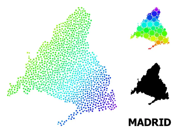 マドリード州のベクトルスペクトルピクセルマップ — ストックベクタ