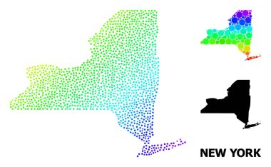 New York Eyaleti Vektör Spektral Noktalı Haritası