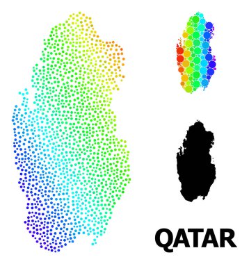 Vektör Gökkuşağı Renkli Katar Haritası
