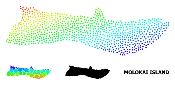Векторная спектральная карта острова Молокай — стоковый вектор