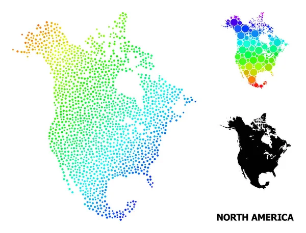 Vektorspektrum Gradient Pixelkarta över Nordamerika — Stock vektor