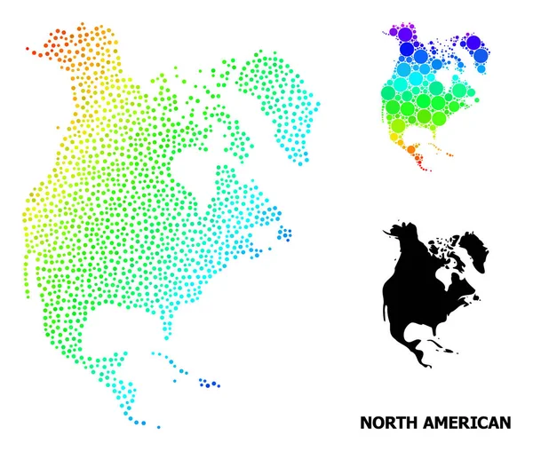 Vector Spectrum Mapa punteado de América del Norte — Archivo Imágenes Vectoriales