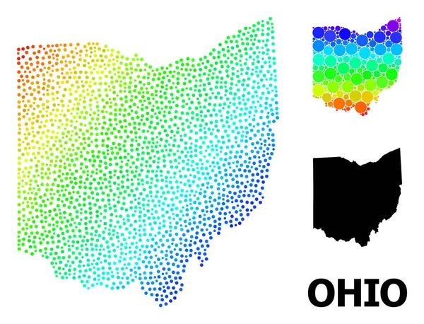 Vector Spectral Dot Map of Ohio State — 스톡 벡터