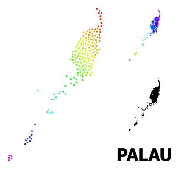 Vector Spectrum Gradiënt Pixel Kaart van de Palau Eilanden — Stockvector