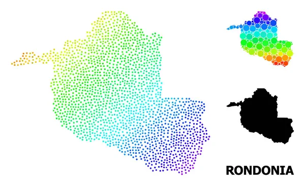 Mapa espectral de puntos vectoriales del estado de Rondonia — Vector de stock