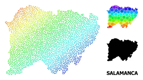 Gradiente del espectro vectorial Mapa punteado de la provincia de Salamanca — Vector de stock