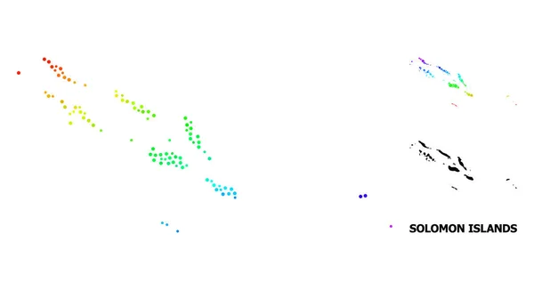 Векторная спектральная пиксельная карта Соломоновых Островов — стоковый вектор