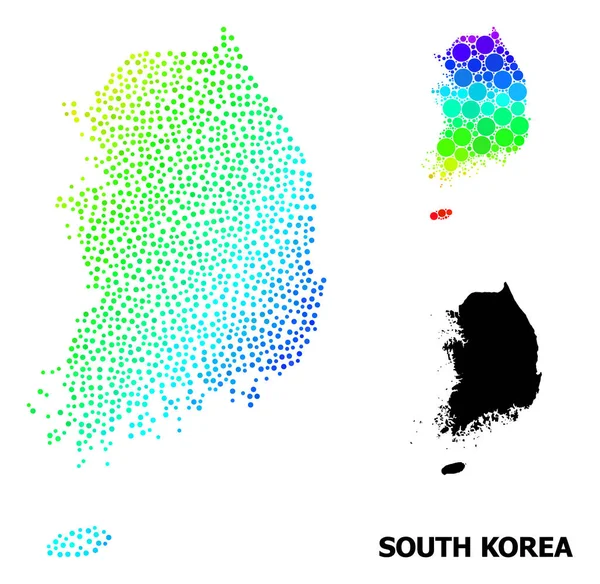 Carte à points de gradient de spectre vectoriel de la Corée du Sud — Image vectorielle