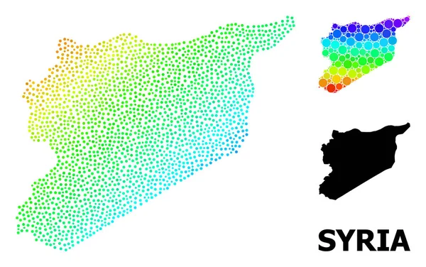 Vector Spectrum Gradient Dot Map of Syria — 스톡 벡터