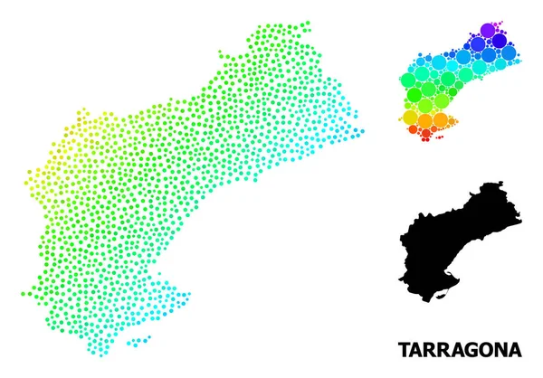 Vector Spectrum Gradient Pixel Mapa de Tarragona Provincia — Vector de stock