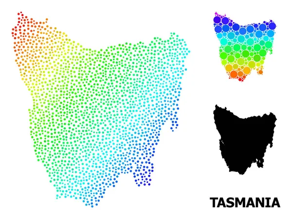 Карта векторного спектра острова Тасмания — стоковый вектор