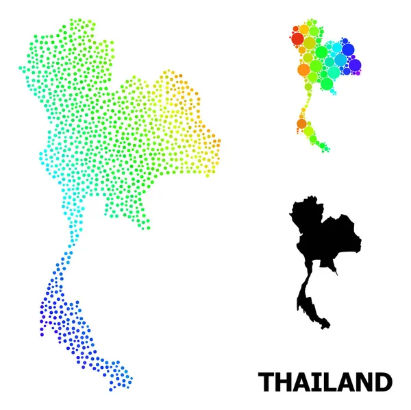Vector Spectrum Gradient Dot Map of Thailand — Stock Vector