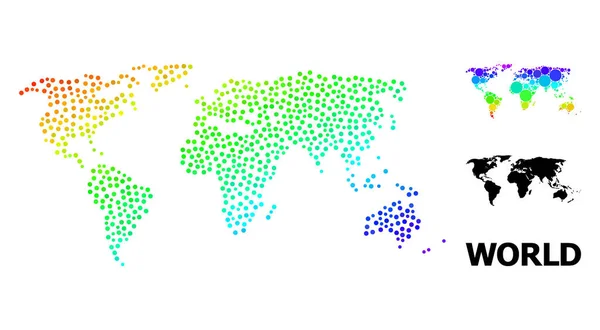 Vektorspektrum-Punktkarte der Welt — Stockvektor