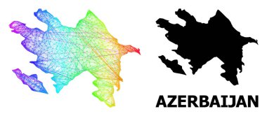 Gökkuşağı Renkli Gradyan Azerbaycan Ağ Haritası