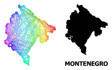 Karadağ Ağ Haritası Gökkuşağı Renkli Gradyan