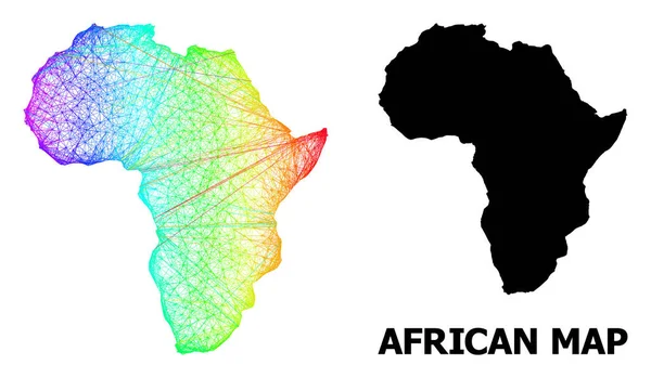 Γραμμικός χάρτης της Αφρικής με φασματικές διαβαθμίσεις — Διανυσματικό Αρχείο