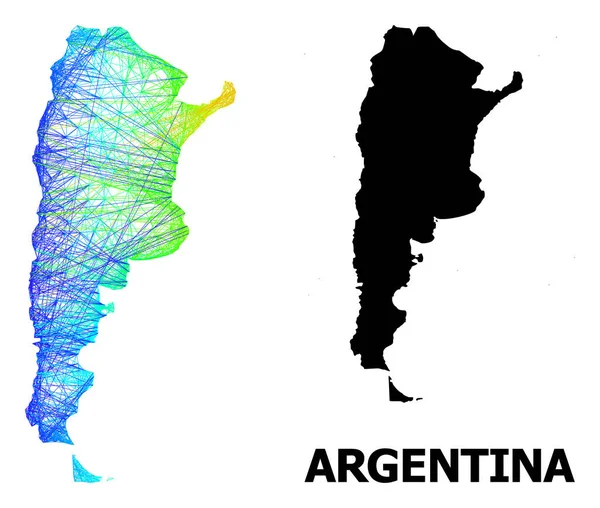 Carte linéaire de l'Argentine avec gradient de spectre — Image vectorielle