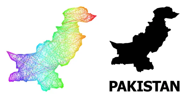 Hatched Mapa do Paquistão com Spectrum Gradient — Vetor de Stock