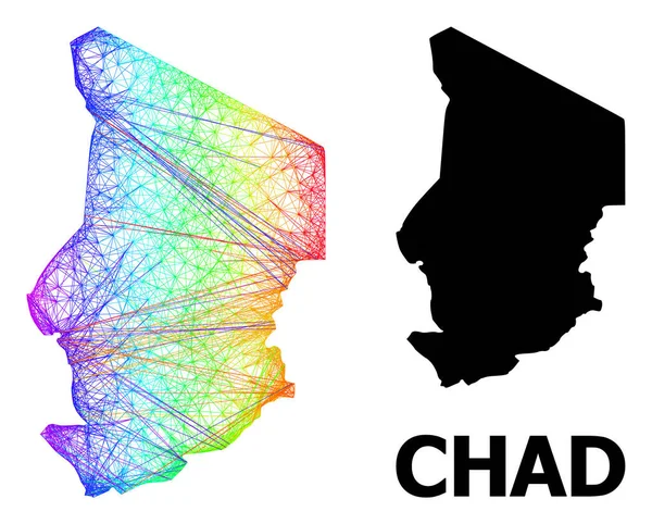 Mapa de red de Chad con gradiente de espectro — Vector de stock