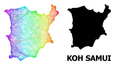 Gökkuşağı Renkli Gradyan ile Koh Samui 'nin Yumurta Haritası