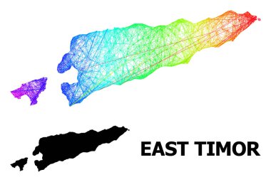 Gökkuşağı Renkli Gradyan ile Doğu Timor 'un Yumurtadan Çıkan Haritası