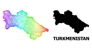 Türkmenistan Haritası Spektrum Gradyanlı