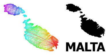 Gökkuşağı Renkli Gradyan ile Malta Doğrusal Haritası